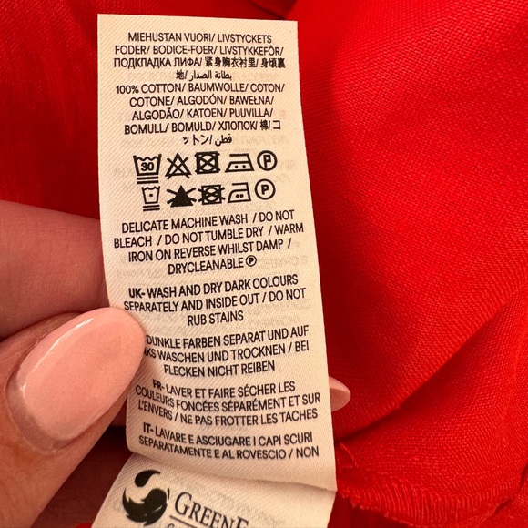 NWT Boden Fit-and-Flare Linen Mini Dress Red Size 12 - Picture 7 of 9